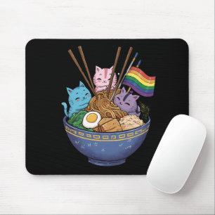 Rainbow Flag Cats Ramen Anime Gay Pride Month LGBT Mouse Pad