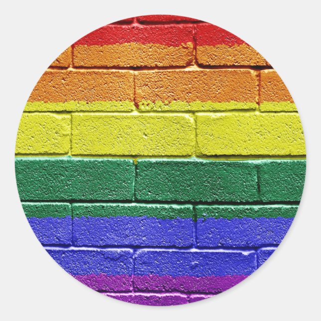Rainbow flag classic round sticker (Front)