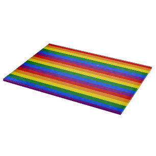 RAINBOW FLAG COLORS CUTTING BOARD