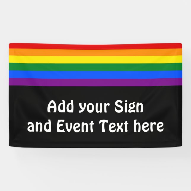 RAINBOW FLAG COLORS / LGBT + your ideas Banner (Horizontal)