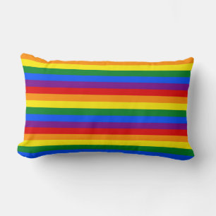 RAINBOW FLAG COLORS LUMBAR CUSHION