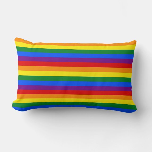 RAINBOW FLAG COLORS LUMBAR CUSHION (Front)