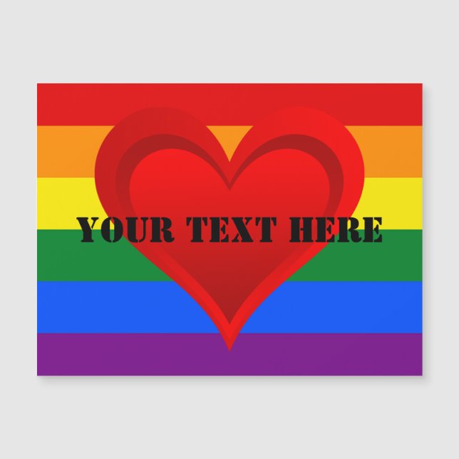 RAINBOW FLAG COLORS & red heart + your ideas (Front)