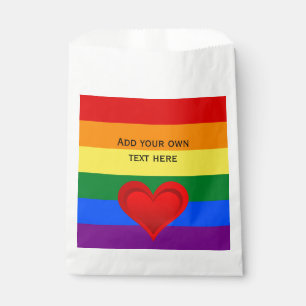 RAINBOW FLAG COLORS & red heart + your ideas Favour Bag
