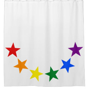 RAINBOW FLAG COLORS stars garland II + your ideas Shower Curtain