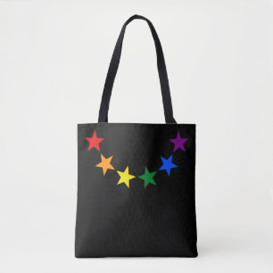 RAINBOW FLAG COLORS stars garland + your ideas Tote Bag