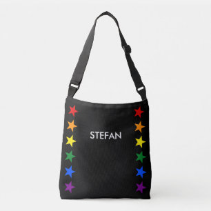 RAINBOW FLAG COLORS & Stars + your ideas Crossbody Bag