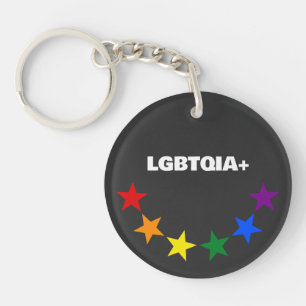 RAINBOW FLAG COLORS STARS + your ideas Key Ring