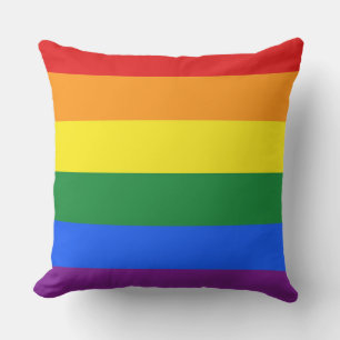 RAINBOW FLAG COLORS stripes + your ideas Cushion