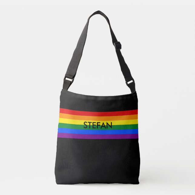 RAINBOW FLAG COLORS + your ideas Crossbody Bag (Front)