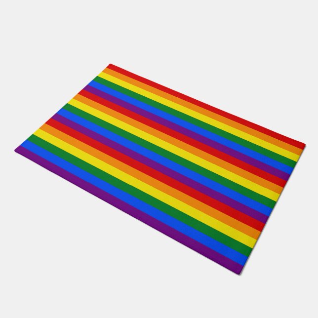 RAINBOW FLAG COLORS + your ideas Doormat (Angled)