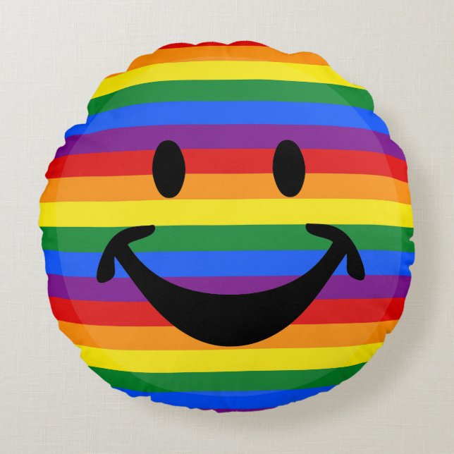 RAINBOW FLAG COLORS your ideas Round Cushion (Front)