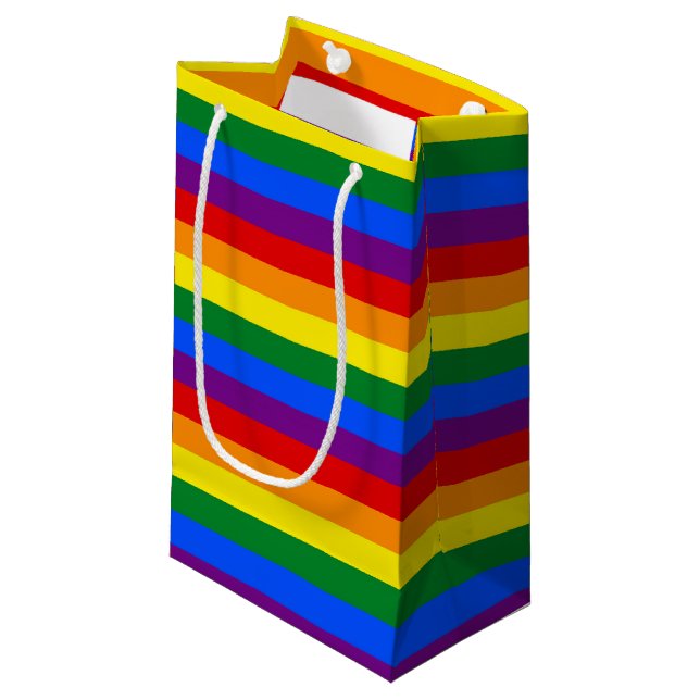 RAINBOW FLAG COLORS + your ideas Small Gift Bag (Front Angled)