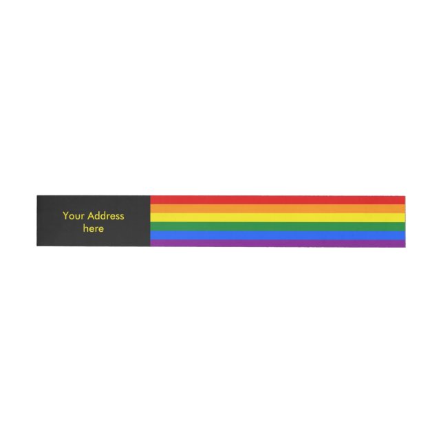 RAINBOW FLAG COLORS + your ideas Wraparound Address Label (Individual)