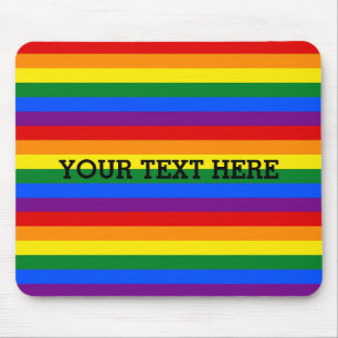 RAINBOW FLAG COLORS + your text Mouse Pad