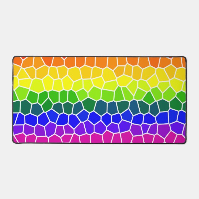 Rainbow Flag Colours Design LGBTQ Gay Pride Desk Mat (Front)