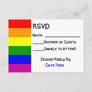 Rainbow Flag Custom RSVP Cards