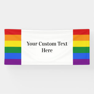 Rainbow Flag custom text banner