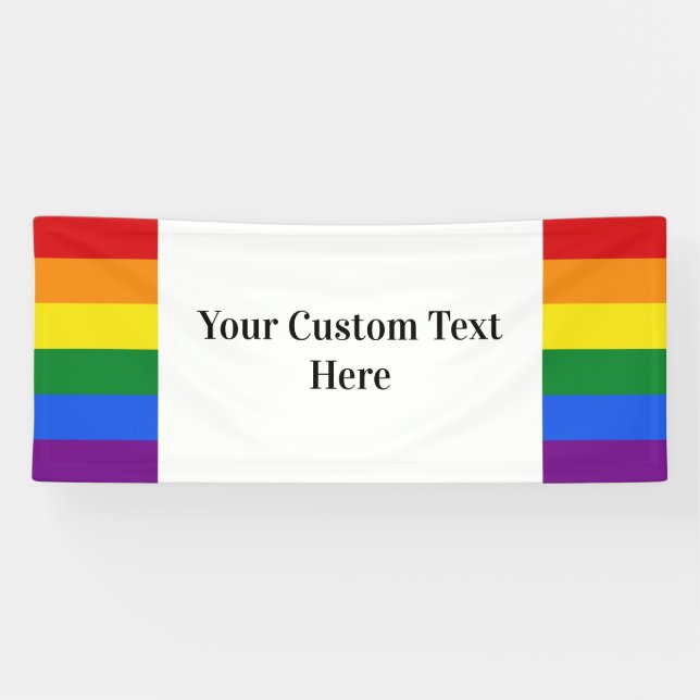 Rainbow Flag custom text banner (Horizontal)