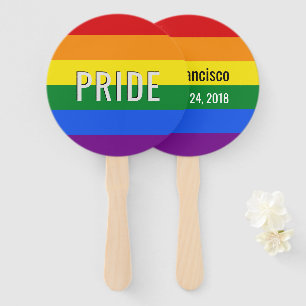 Rainbow Flag custom text fan set