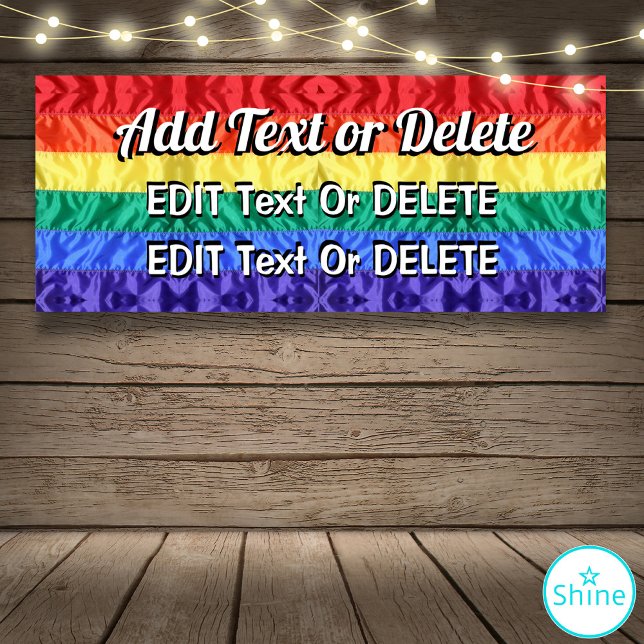 Rainbow Flag custom text LGBT love is love pride Banner (Creator Uploaded)