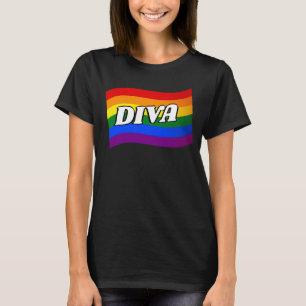 Rainbow Flag DIVA fabulous Gay Pride LGBT LGBTQ T-Shirt