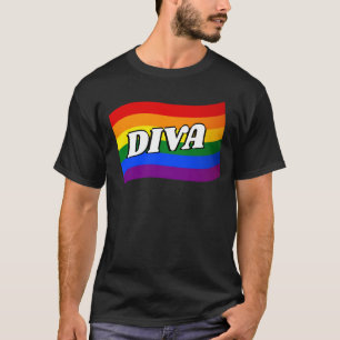 Rainbow Flag DIVA fabulous Gay Pride LGBT LGBTQ T-Shirt