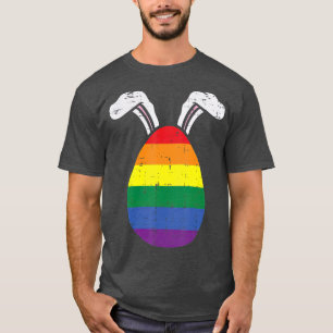 Rainbow Flag Egg Bunny Ears Gay Pride Easter LGB T-Shirt
