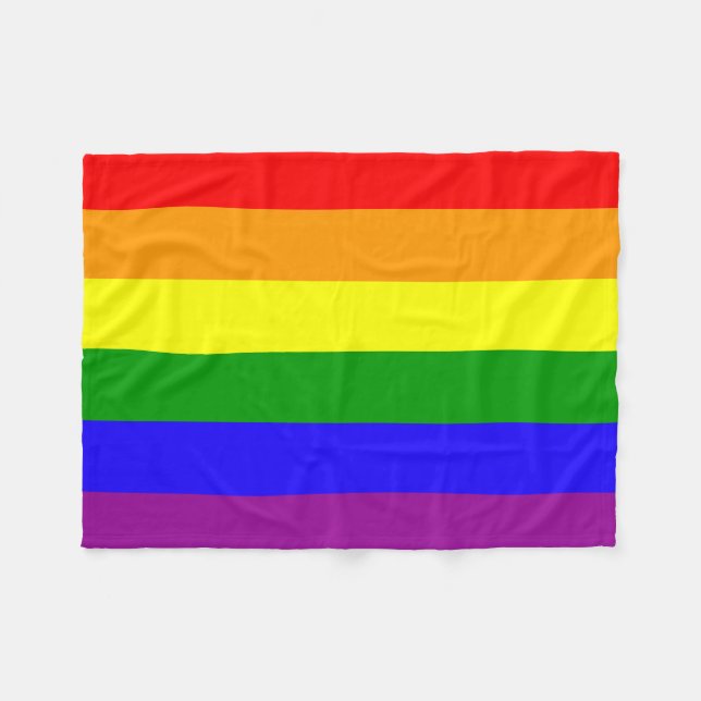 Rainbow flag fleece blanket (Front (Horizontal))