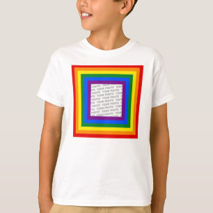 RAINBOW FLAG FRAME + your sign or image T-Shirt
