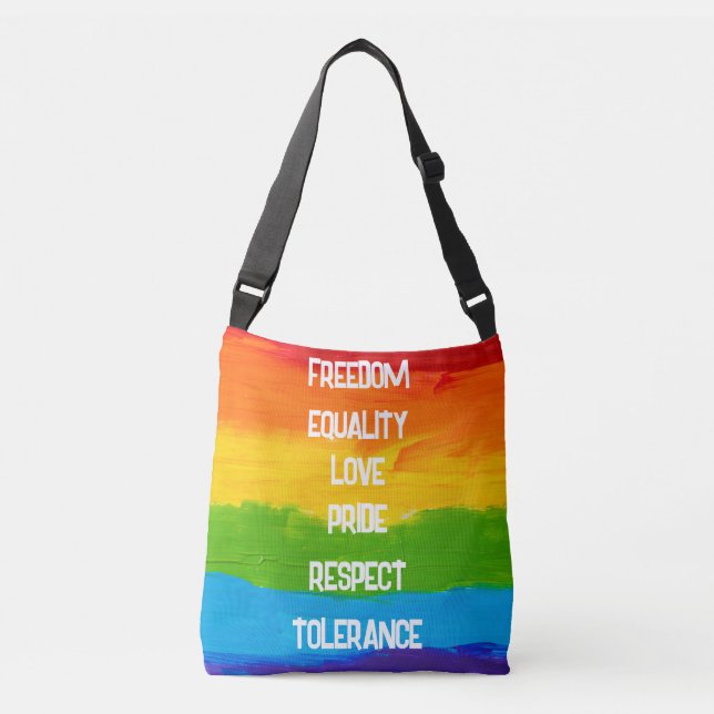 Rainbow Flag Gay Lesbian LGBT Crossbody Bag (Front)