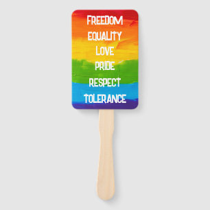 Rainbow Flag Gay Lesbian LGBT Hand Fan