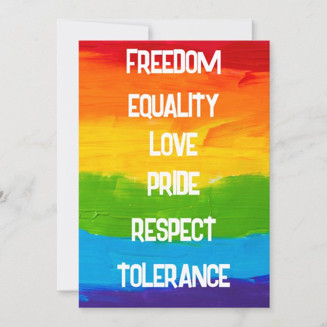 Rainbow Flag Gay Lesbian LGBT Holiday Card (Front)