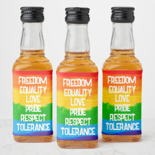 Rainbow Flag Gay Lesbian LGBT Liquor Bottle Label