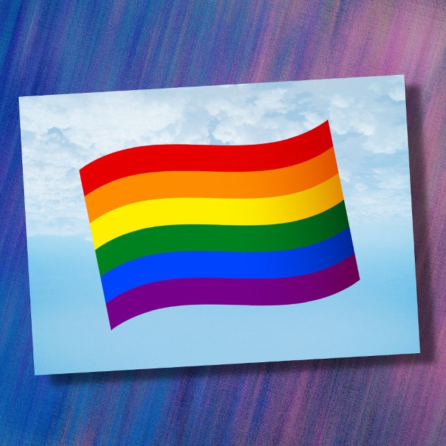 Rainbow Flag Gay Pride LGBT LGBTQ love is love Card (Creator Uploaded)