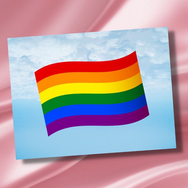 Rainbow Flag Gay Pride LGBT LGBTQ love is love Postcard (Creator Uploaded)