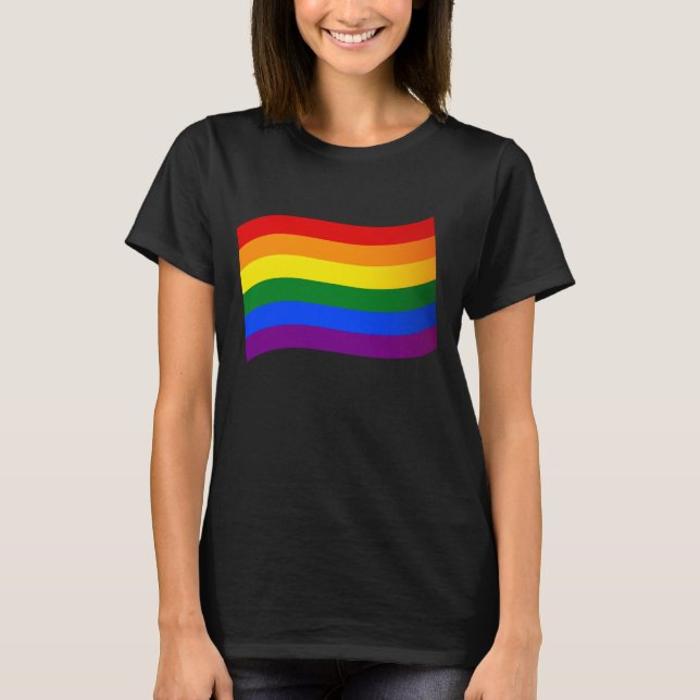 Rainbow Flag Gay Pride LGBT Love is Love LGBTQ T-Shirt (Front)