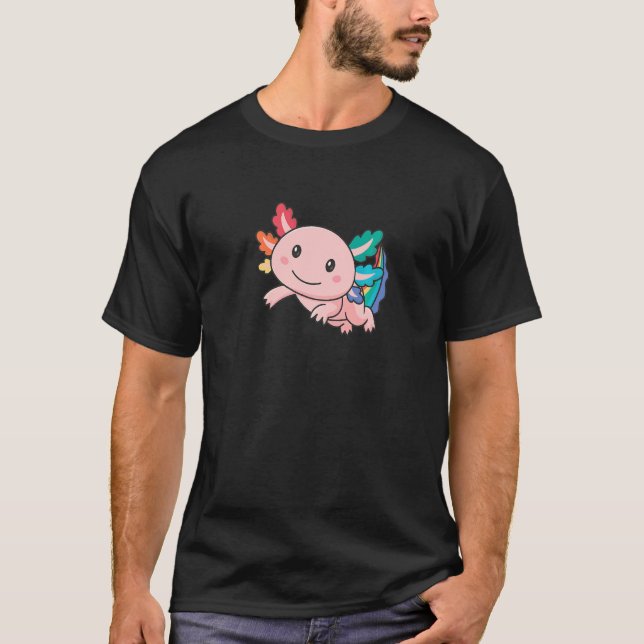 Rainbow Flag Gay Pride Lgbtq Axolotl T-Shirt (Front)
