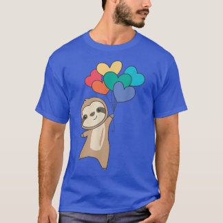 Rainbow Flag Gay Pride Lgbtq Hearts Sloth T-Shirt