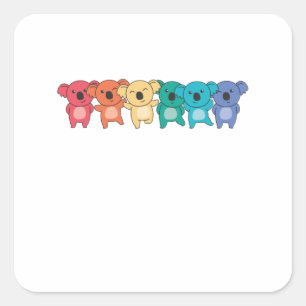 Rainbow Flag Gay Pride Lgbtq Koala Cute Koalas Square Sticker