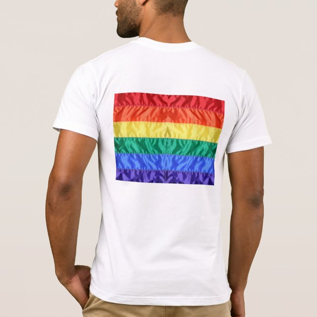 Rainbow Flag Gay Pride LGBTQ LGBT love is love T-Shirt (Back)