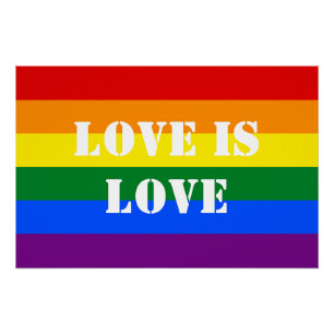 Rainbow Flag Gay Pride LGBTQ Love is Love Poster