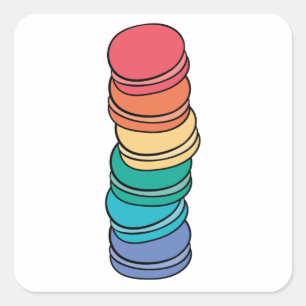 Rainbow Flag Gay Pride Lgbtq Macaron Square Sticke Sticker