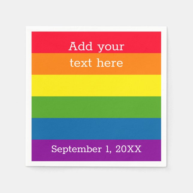 Rainbow Flag | Gay Pride | Personalised Napkin (Front)