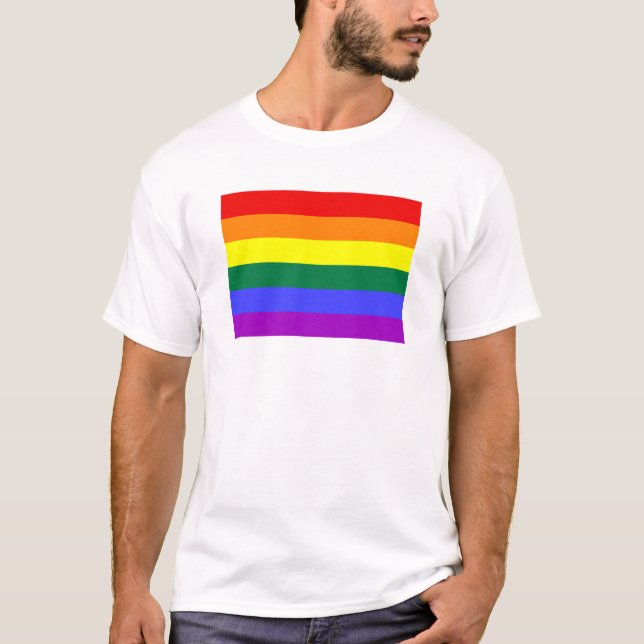 Rainbow Flag Gay Pride T-Shirt (Front)