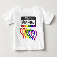 Rainbow Flag Hearts Groom Nephew Name Badge