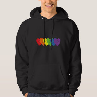 Rainbow Flag Hearts Love Lgbt Gay Lesbian For Men Hoodie