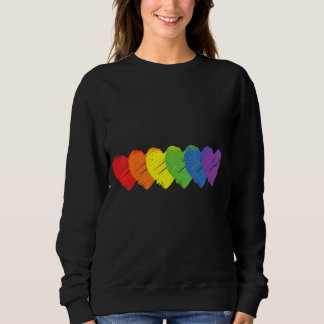 Rainbow Flag Hearts Love Lgbt Gay Lesbian For Men Sweatshirt