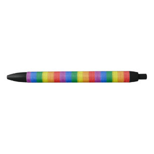 Rainbow Flag knitting Stripes seamless pattern Black Ink Pen