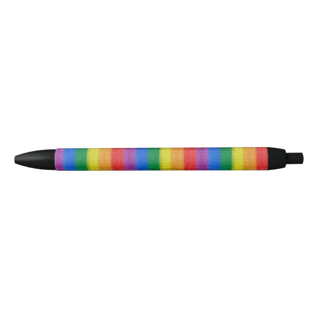 Rainbow Flag knitting Stripes seamless pattern Black Ink Pen (Front)